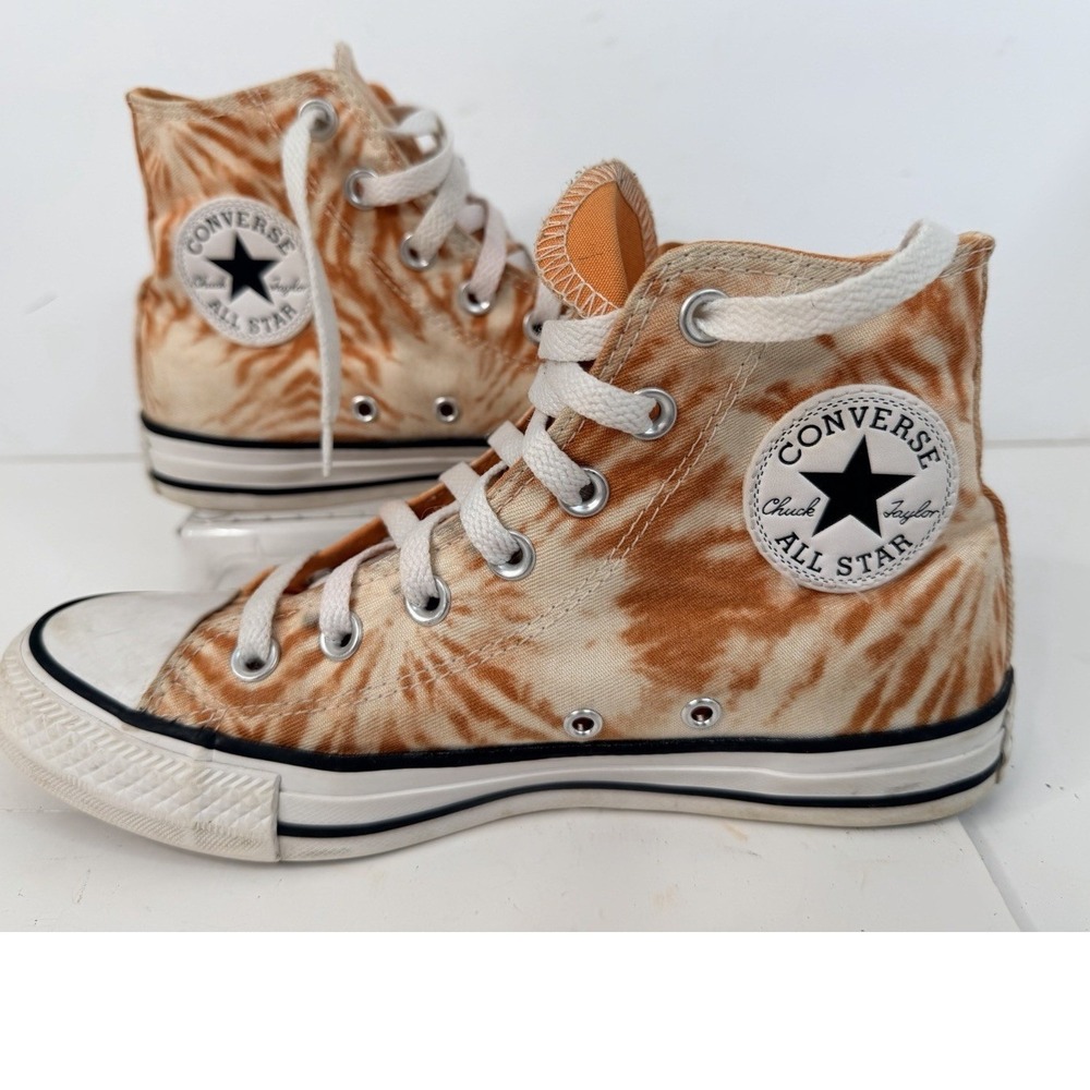 Converse Chuck Taylor All Star High Top Tie Dye Orange Canvas Sneakers Women 7